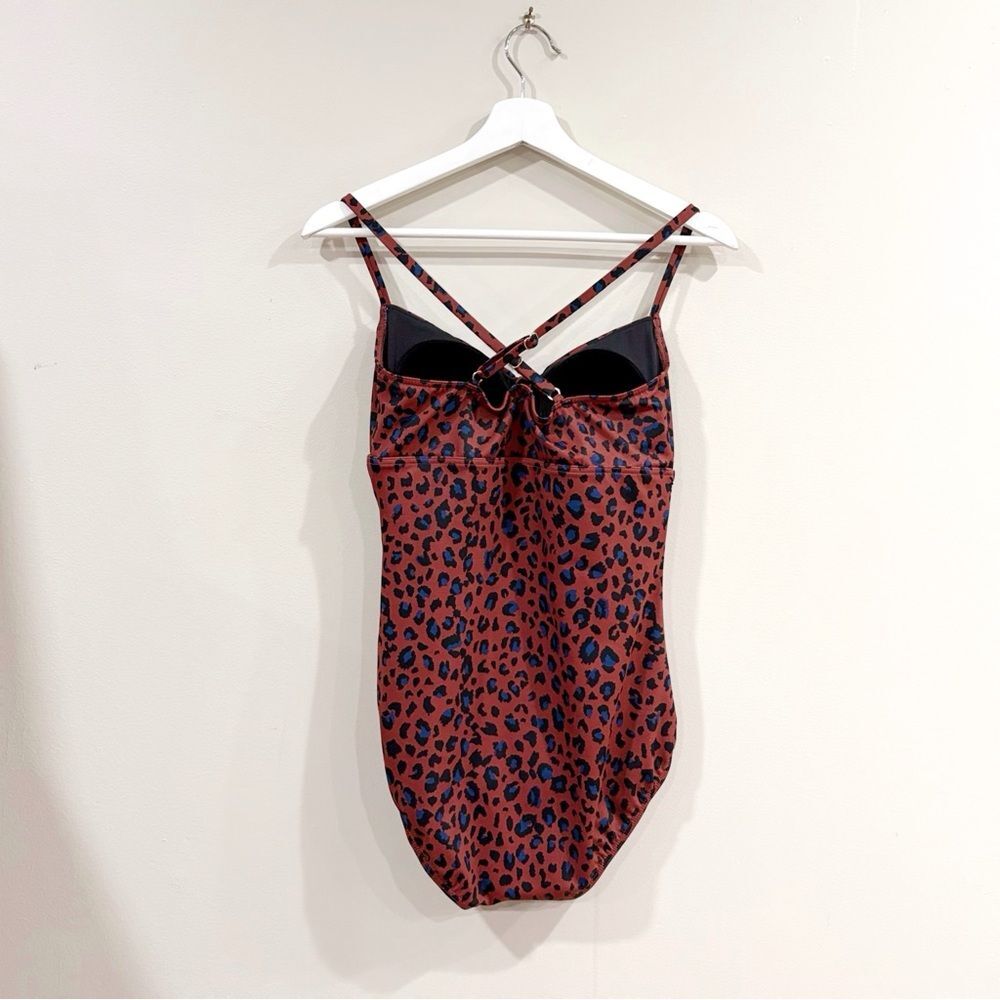 Dreamsuit Women One Piece Swimsuit 10 Leopard Ruched Retro Glam Resortwear - Picture 2 of 7